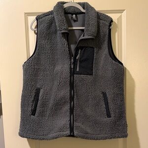 Gray Sherpa Fleece Vest